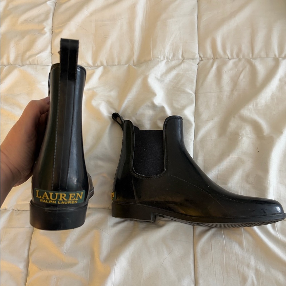 Black Ralph Lauren Rain Boots - Picture 3 of 3